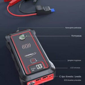 Krachtige Power Bank Autobatterij Booster Oplader 2500A 23800mAh met 10W draadloze oplader Užsisakykite Trendai.lt 15